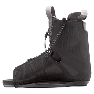 Black Frequency Binding snowboard boot with laces, high back, and adjustable sizing.