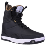 Gooey Boot: High-top black/white shoe with laces and strap.