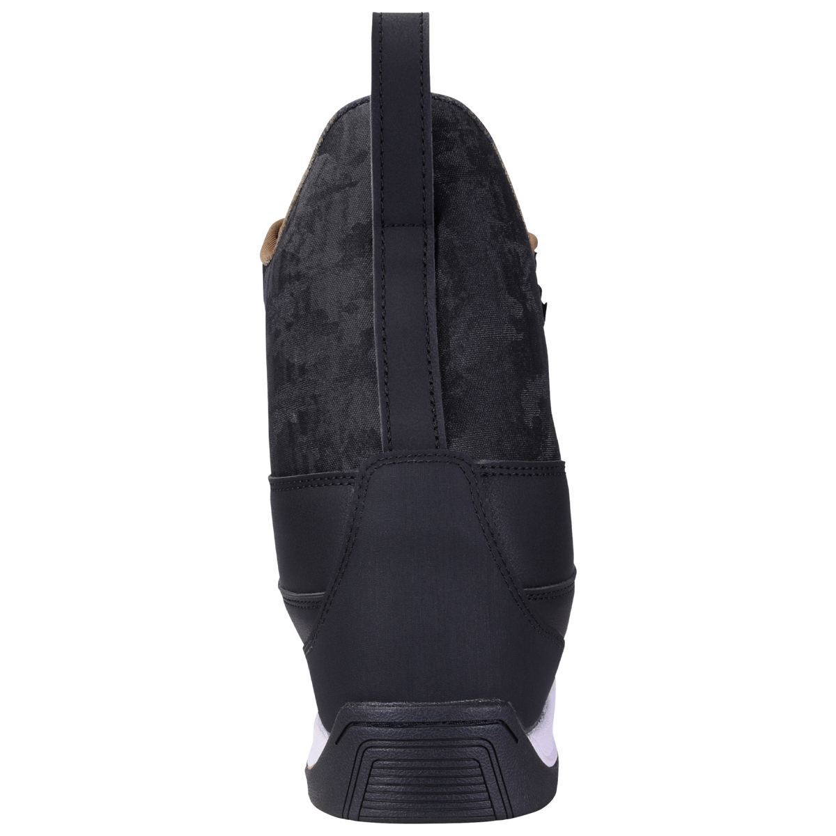 Gooey Boot: Black sneaker, white sole, pull tab, inspired by System Bindings design.