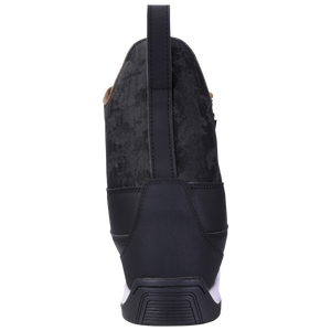 Gooey Boot: Black sneaker, white sole, pull tab, inspired by System Bindings design.