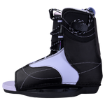 Jinx Girls: Adjustable black/white wakeboard boot with laces & stitching details.