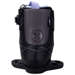 Jinx Girls snowboarding boot, black with gray accents and adjustable straps, ideal for beginners.