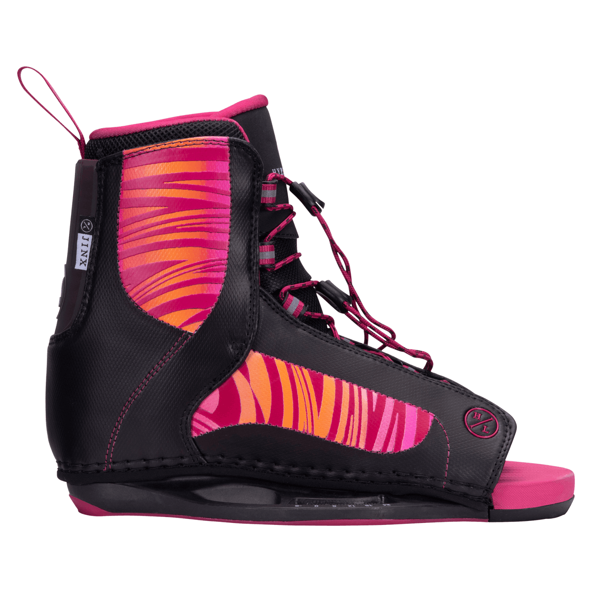 Jinx Girls - 2023: Pink & orange patterns on a colorful black base kids binding.