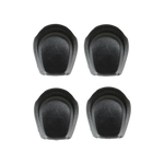 Four black Lace Locks, oval-shaped, arranged in a square as replacement parts.