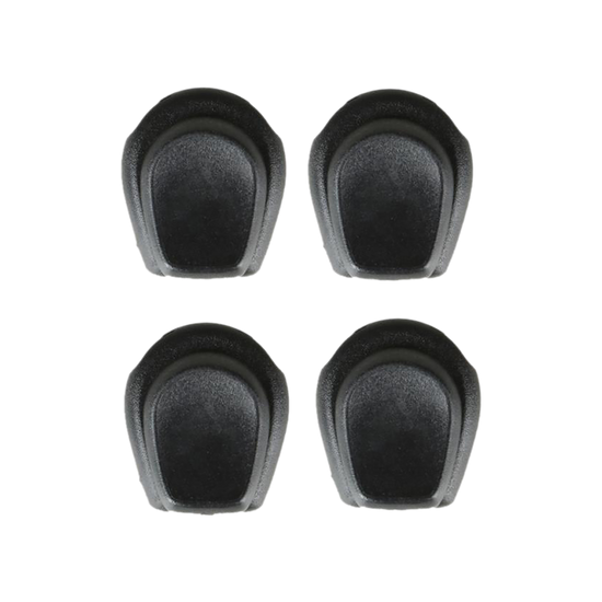 Four black Lace Locks, oval-shaped, arranged in a square as replacement parts.