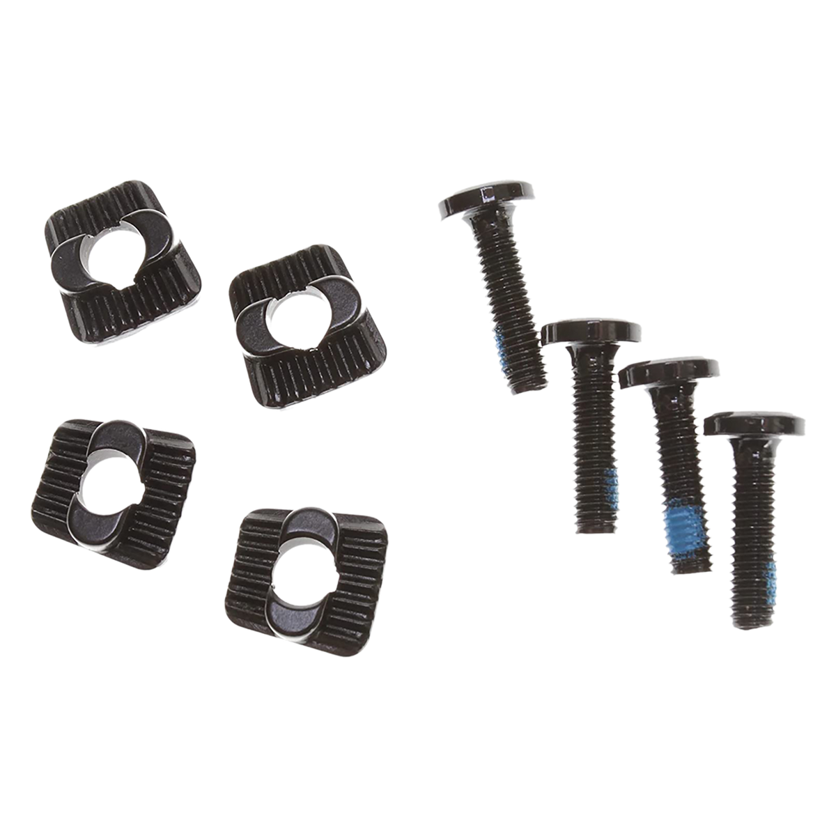 System Pros M6 Kit: black screws, square washers on a white surface.