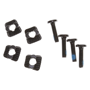 System Pros M6 Kit: black screws, square washers on a white surface.