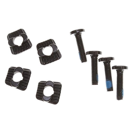 System Pros M6 Kit: black screws, square washers on a white surface.