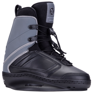 Optic Jr. Binding in black/gray with laces and logo on tongue.