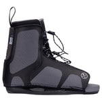 State 2.0 with Remix Binding: Black/gray asymmetrical wakeboard boot with laces.
