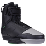 Scout Binding: A black/gray snowboard boot with laces, an ankle strap, and bomb-proof build.