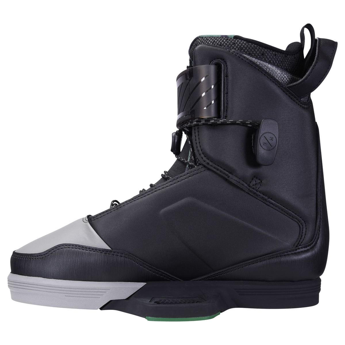 Scout Binding with strap, logo, and abrasion-resistant materials in black and gray.