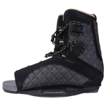 Gray and black Syn Binding boot with quilted design, laces, and low pro plate system.