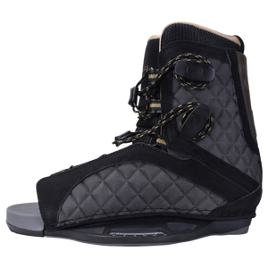 Gray and black Syn Binding boot with quilted design, laces, and low pro plate system.