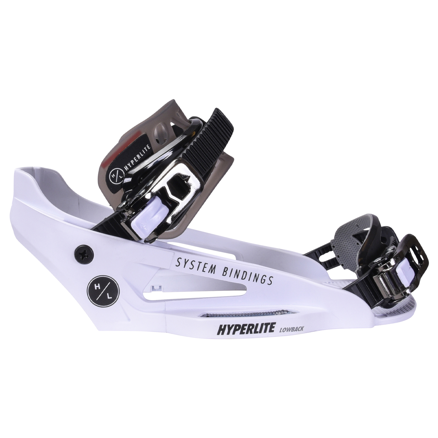 System Lowback Binding for wakeboarding, featuring straps and buckles.