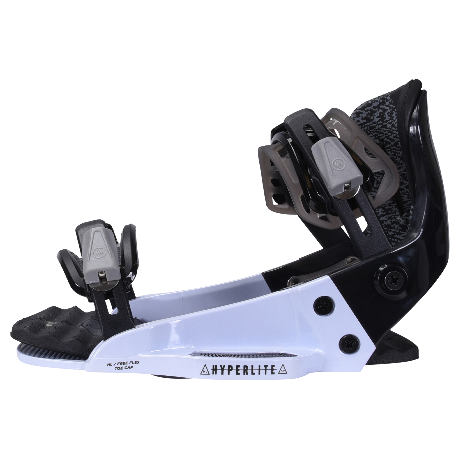 System Pro Binding in black and white with G6 Chassis and adjustable straps.