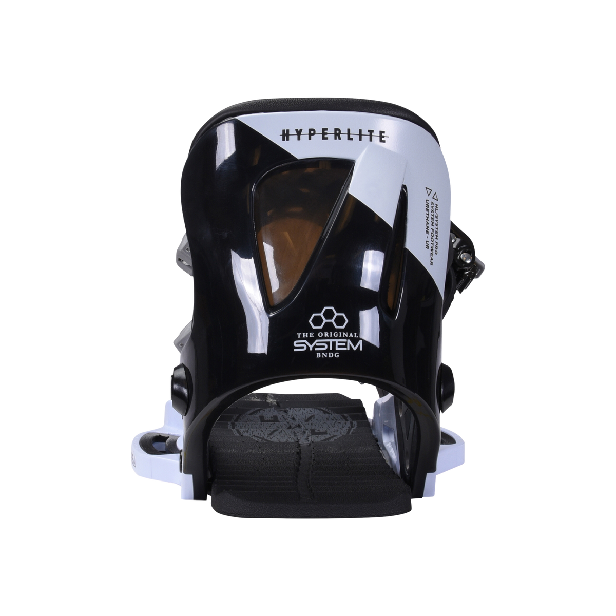 Ultralight System Pro Binding with logo, strap system, and urethane highback.