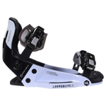 System Pro: G6 Polycarbonate snowboard binding, metal buckles & straps.
