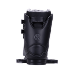 Team X Binding, black ski boot, adjustable buckles & Internal Ankle Harness, rear view.