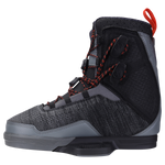 Gray/black Ultra Binding with red accents, straps, and a Fusion Plate System.