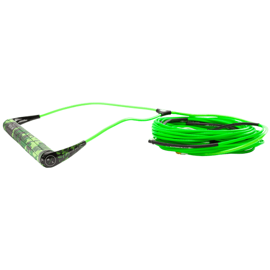 The SG Handle w/ A-Line - Green features black patterned handles, coiled and extended.