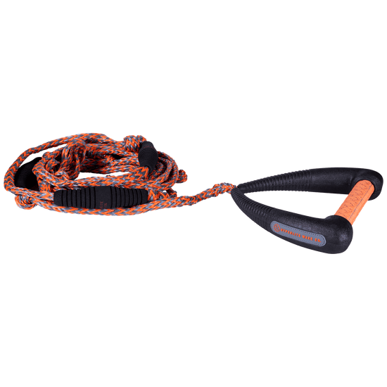 25 Pro Surf Rope w/ Handle in Black & Orange, featuring oversized foam endcaps.