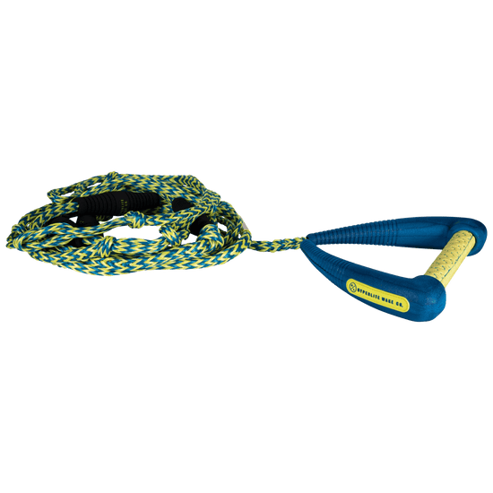 25' Pro Surf Rope w/ Handle Blue & Yellow