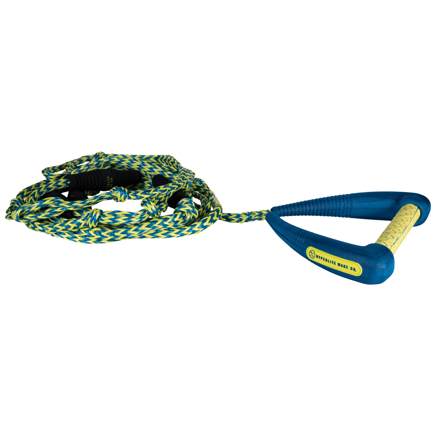 25 Pro Surf Rope with Blue Handle & Coiled Yellow Design.