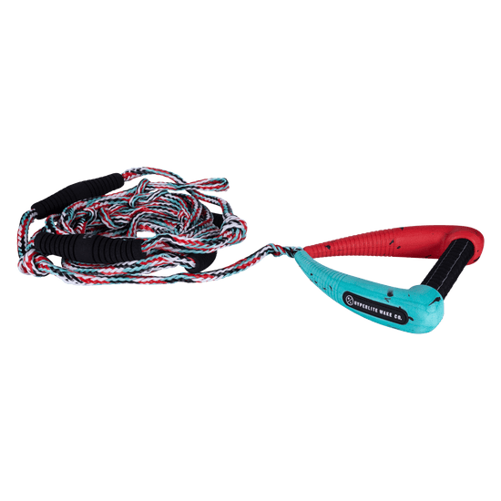 25' Pro Surf Rope w/ Handle Red & Teal