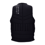 Back view of the Black Blueprint Jacket with vertical logo and ergonomic flex zones.