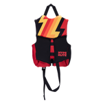 Boys Child Indy - CGA Vest: black/red, bold lightning design, perfect life-saving device.