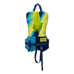 USCG approved Boys Toddler Indy CGA Vest with geometric patterns and Hype Life text.