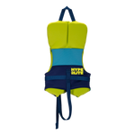 A green-blue USCG-approved vest with Hyperlite text, called Boys Toddler Indy CGA.
