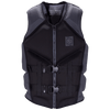 Caliber Mens CGA Vest: black & gray, front zippers, adjustable straps.