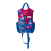 Girls Indy vest in pink & blue with adjustable straps and top handle.