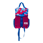 Girls Child Indy - CGA Vest in red, blue, and white camo for water safety.