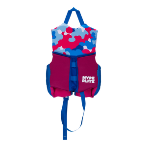 Girls Child Indy - CGA Vest in red, blue, and white camo for water safety.