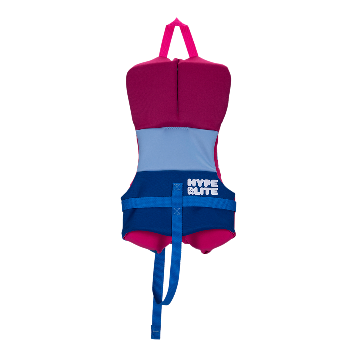 Girls Toddler Indy CGA Vest with pink, blue, and purple design, features a chest strap.