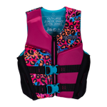 Girls Youth Indy - CGA Vest features a leopard print and blue buckles.