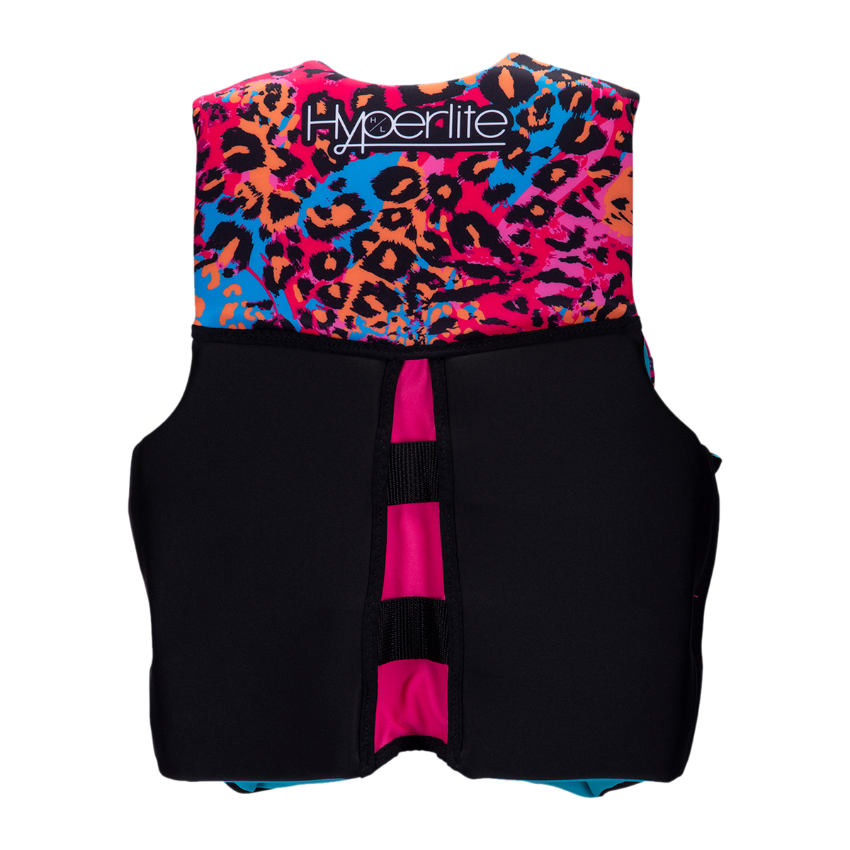 Leopard print Girls Youth Indy - CGA Vest with black front, Hyperlite logo on back.