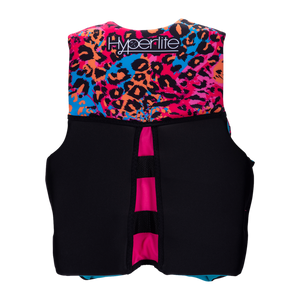 Leopard print Girls Youth Indy - CGA Vest with black front, Hyperlite logo on back.