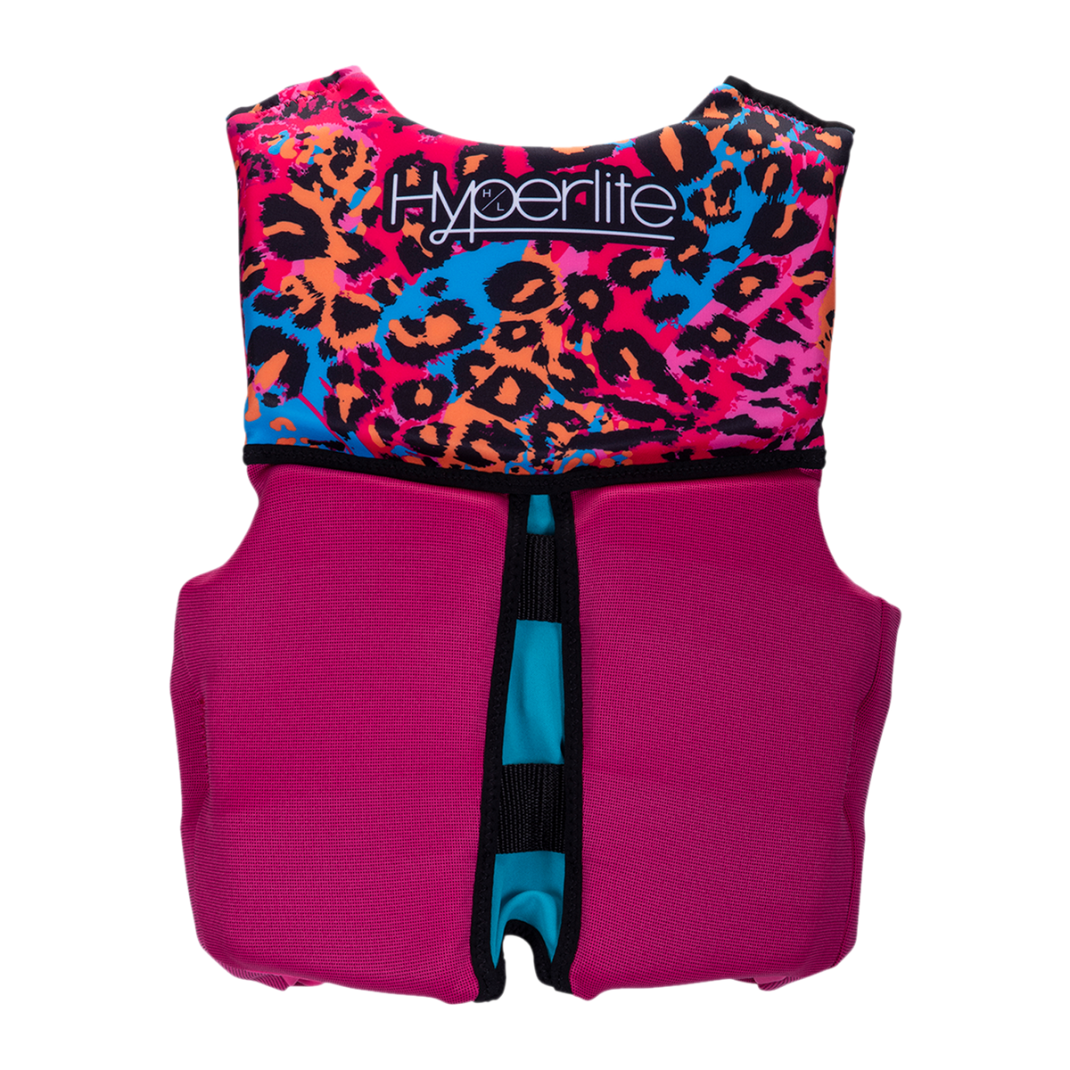 Girls Youth Indy CGA Vest - Small; leopard print, pink bottom, black zipper.