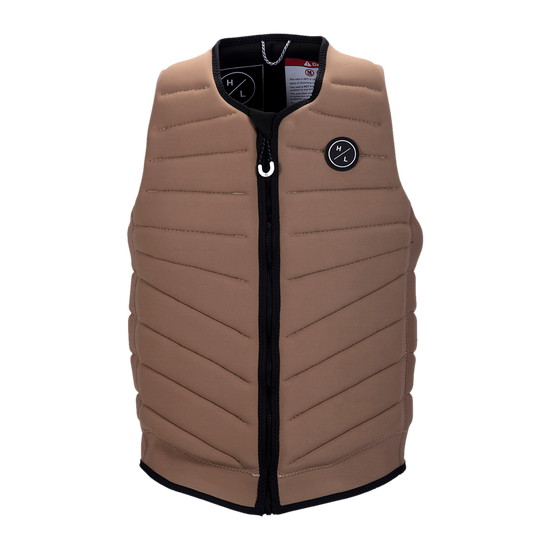 Beige Relapse Jacket with black zipper and chest logo.