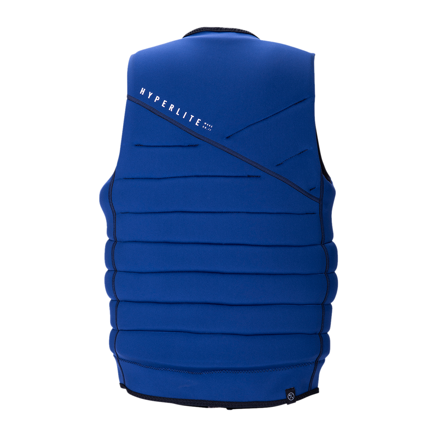 Ripsaw Jacket: Blue sleeveless with HYPERLITE text for wakeboarders needing impact protection.