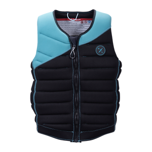 Blue/black Storm Jacket, skim style padded vest with front zipper and logo.