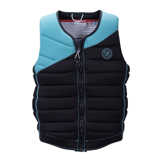 Blue/black Storm Jacket, skim style padded vest with front zipper and logo.