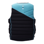 Teal and black Storm Jacket with a geometric design, lightweight construction.