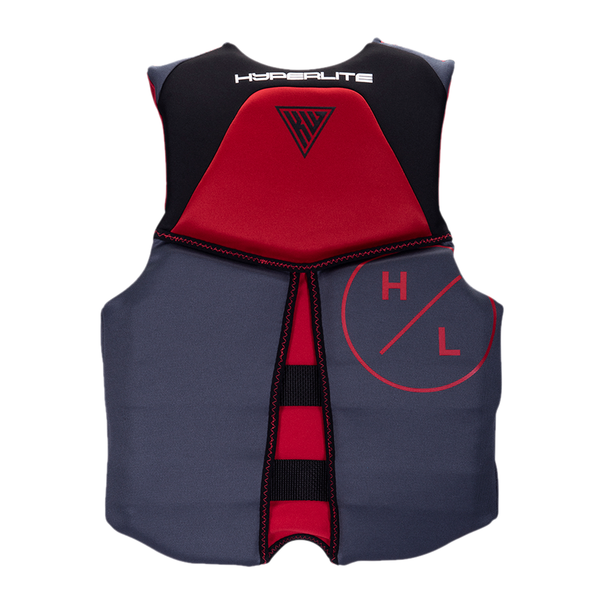 KW Pro Junior Indy CGA Vest, red/black with logo/stripes; Coast Guard Approved.