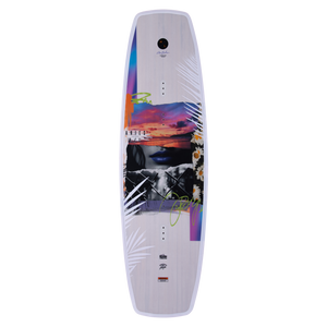 Aries cable wakeboard with abstract art, palm leaves, and daisies.