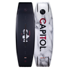 Capitol 2024 Black/Blue Wakeboard with Graphics and a Blended 3-Stage Rocker.